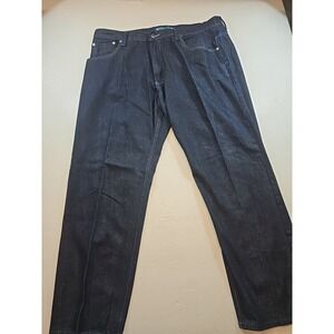 Jinzu Jeans Mens 46x34 Dark Wash Baggy Wide Leg Embroidered Hip Hop Streetwear